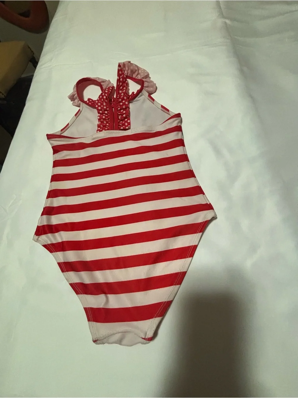 Disney Red and White Striped Minnie Mouse One-Piece Swimsuit